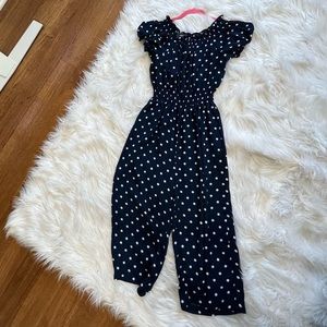 Navy polkadotted romper